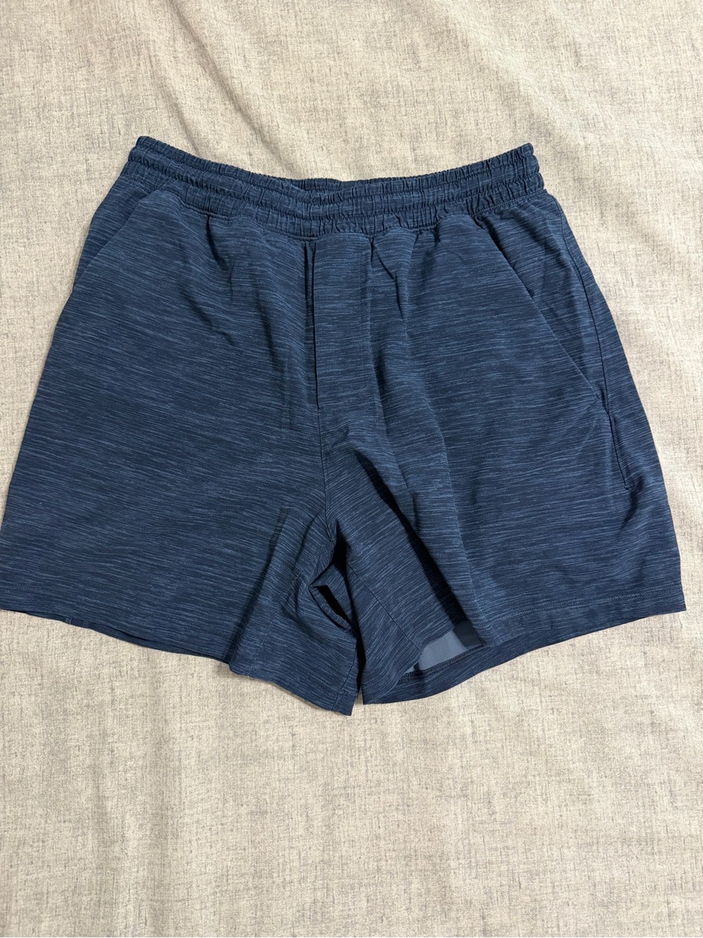 lululemon athletica Men's Heathered Navy Athletic Shorts